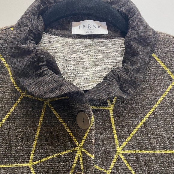 Terra SJ Apparel Stretch Printed Collared Long Sleeve Button Down Shirt Small - Picture 8 of 16